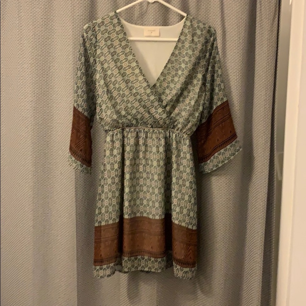 Everly Pretty Printed Faux Wrap Dress